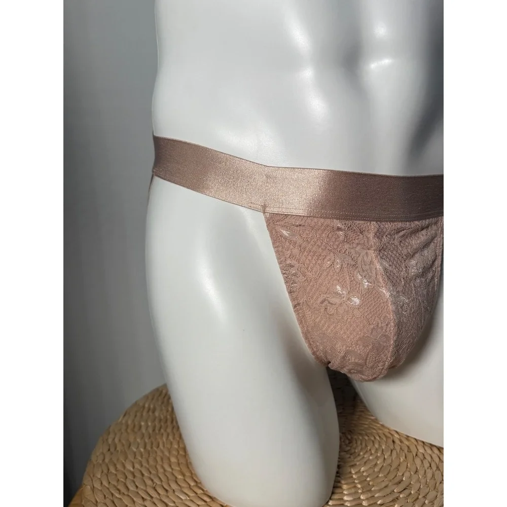 Cosabella Nude Lace Jock Strap Luxury Stretch Designer Underwear‎ Size L
